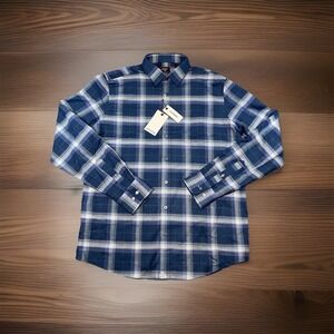 UNTUCKit Mens Performance Long Sleeve Navy Shirt Barker Size Large Tall Fit NWT